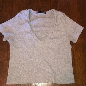 Brandy Melville cropped gray t shirt